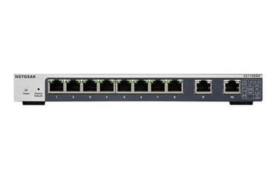 Netgear GS110EMX, Hallittu, L2, 10G Ethernet (100/1000/10000), Telineasennus