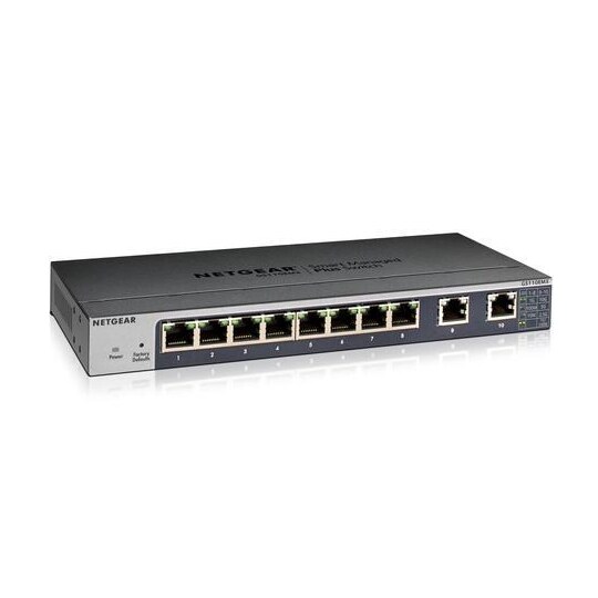 Netgear GS110EMX, Hallittu, L2, 10G Ethernet (100/1000/10000), Telineasennus