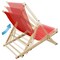 ECD Germany puinen kokoontaitettava kansituoli - 3 makuuasentoa - enintään 120 kg - punainen - aurinkotuoli puutarhatuoli rentoutua lepotuoli rantatuo
