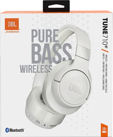 JBL Tune 710BT langattomat around-ear kuulokkeet (valkoinen)