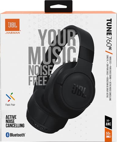 JBL Tune 760NC langattomat around-ear kuulokkeet (musta)