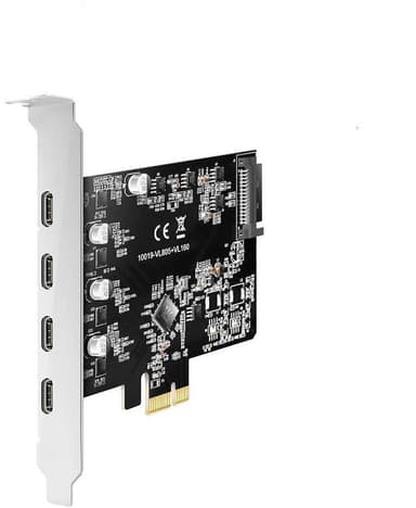 Maiwo KC019 PCI Express x1 -kortti 4:lle ulkoiselle USB 3.1:lle, 5 Gb/s Type C