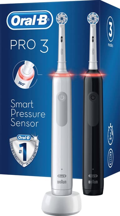 Oral-B Pro3 3900N sähköhammasharja tuplapakkaus 291503 (musta/valkoi.)