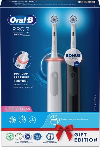 Oral B Pro3 3900N S hk hammasharja Tuplapakkaus 291503 musta valkoi Oral B Pro3 3900N S hk hammasharja Tuplapakkaus 291503 musta valkoi