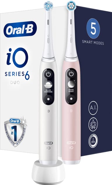 Oral-B iO6 Sensitive sähköhammasharja tuplapakkaus 378198 (val./pink.)