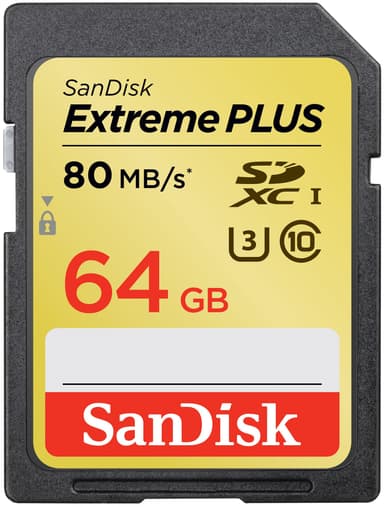 SanDisk Extreme Plus SD muistikortti 64 GB