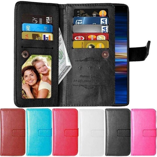 Lompakkotelo Flexi 9-kortti Sony Xperia 10 Plus (I4213)  - punainen