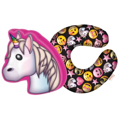 Emoji kaksiosainen matkatyynypakkaus - yksisarvinen