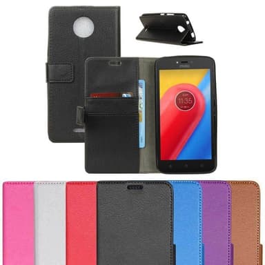 Lompakkokotelo 2-kortti Motorola Moto C (XT1754)  - valkoinen