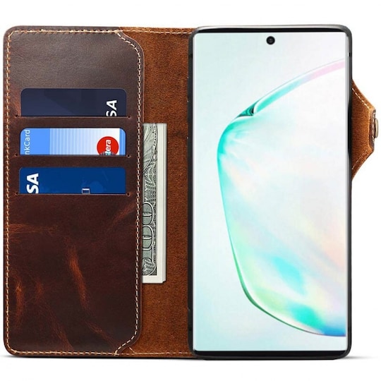 Lompakkokotelo 3-kortti aito nahka Samsung Galaxy Note 10 (SM-N970F)