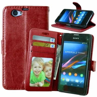 Lompakkokotelo 3-kortti Sony Xperia Z1 Compact (D5503)  - ruskea