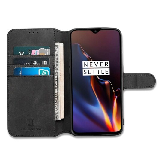 DG-Ming Lompakkokotelo 3-kortti OnePlus 6T (A6010)  - musta