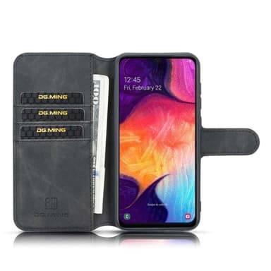 DG-Ming Lompakkokotelo 3-kortti Samsung Galaxy A50 (SM-A505F) - musta