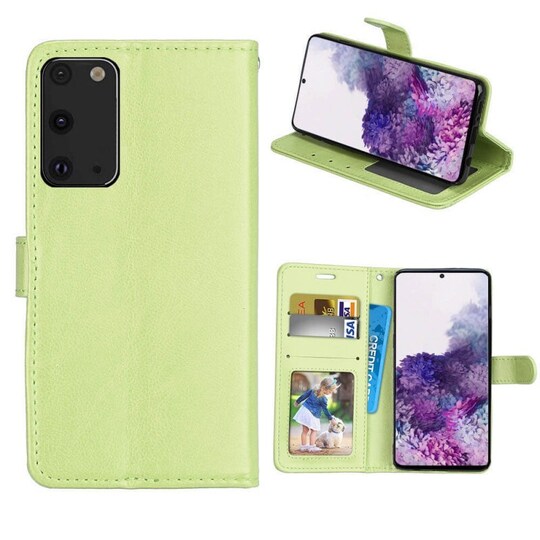 Lompakkokotelo 3-kortti Samsung Galaxy S20 (SM-G980F)  - vihreä