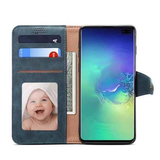 Lompakkokotelo 3-kortti Samsung Galaxy S10 Plus (SM-G975F)  - sininen