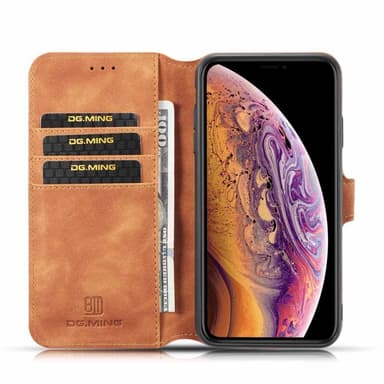 DG-Ming Lompakkokotelo 3-kortti Apple iPhone XS Max  - ruskea