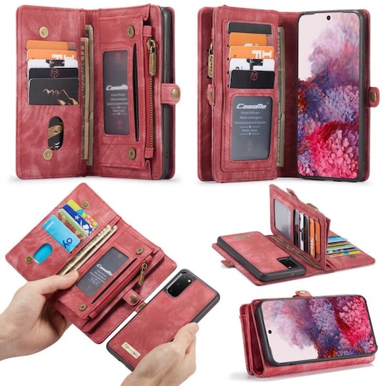 CaseMe Lompakkokotelo 11-kortti Samsung Galaxy S20 (SM-G980F)  - punai