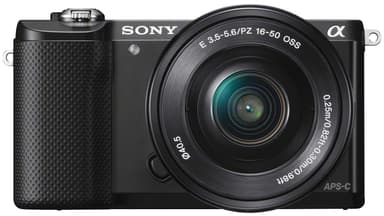 Sony A5000 järjestelmäkamera + 16-50mm PZ (musta)