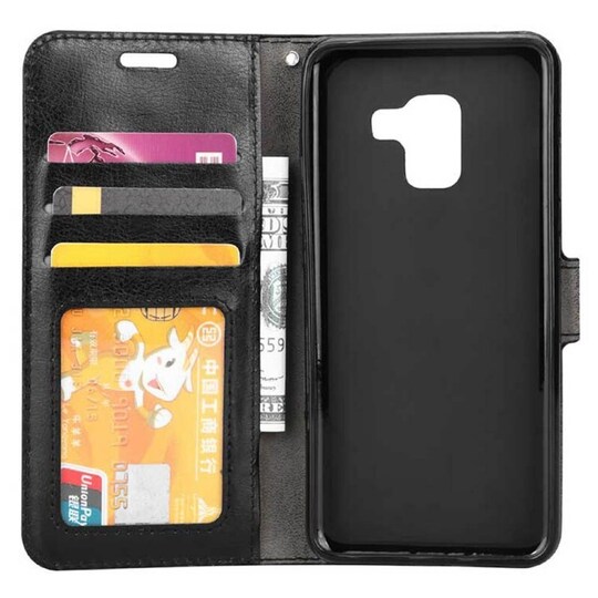 Lompakkokotelo 3-kortti Samsung Galaxy A8 Plus 2018 (SM-A730F)  - must