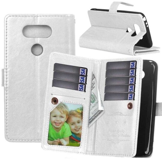Lompakkotelo Flexi 9-kortti LG G6 (H870)  - valkoinen