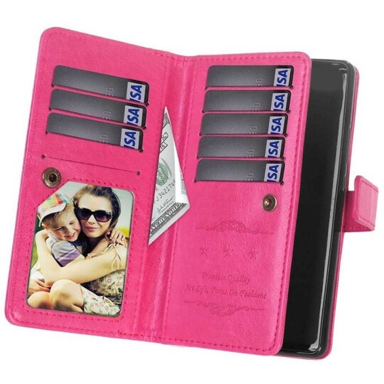 Lompakkotelo Flexi 9-kortti Sony Xperia XZ3 (H9436)  - pinkki
