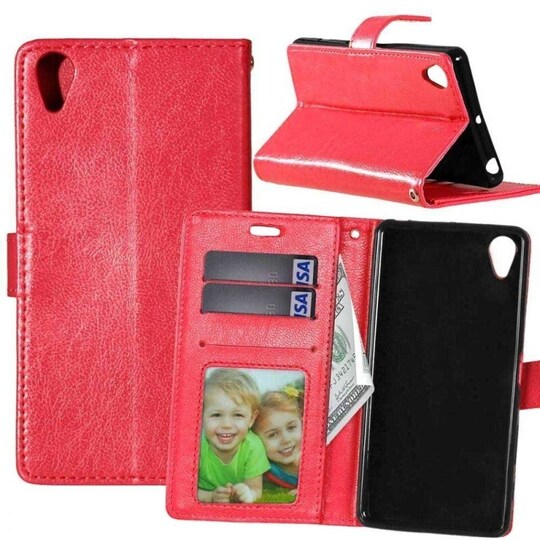 Lompakkokotelo 3-kortti Sony Xperia XA1 (G3121)  - punainen