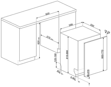 Smeg astianpesukone STL324BQL täysin integroitava