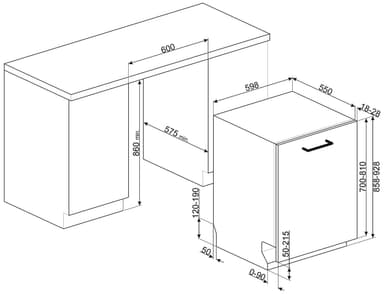 Smeg astianpesukone STL332CH täysin integroitava