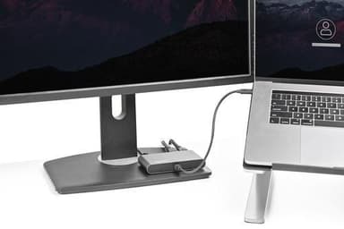 StarTech.com TB3DKM2HDL, Langallinen, Thunderbolt 3, 10,100,1000 Mbit/s, IEEE 802.3ab,IEEE 802.3i,IEEE 802.3u, Harmaa, 3840 x 2160 pikseliä