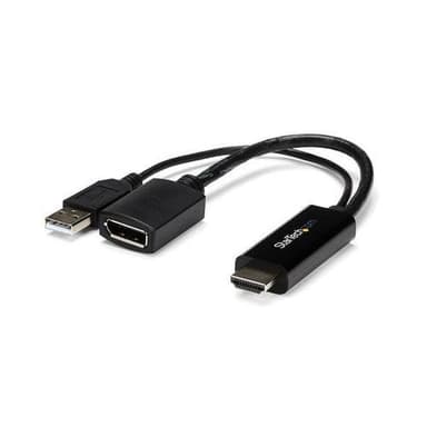 StarTech.com HD2DP, 3840 x 2160 pikseliä, 1080p,720p, 120 Hz, Musta, MegaChips - STDP2600, Aktiivinen videomuunnin