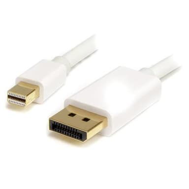 StarTech.com 2 m Mini DisplayPort/DisplayPort, 2 m, mini DisplayPort, DisplayPort, Valkoinen, Kulta, Uros/uros