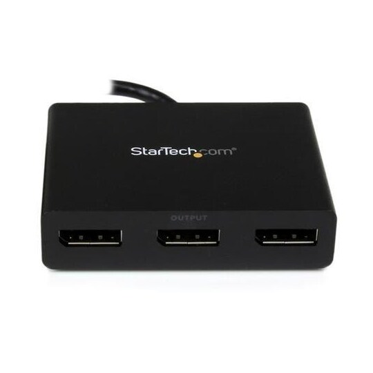 StarTech.com MSTDP123DP, DisplayPort, 3x DisplayPort, Musta, Muovi, 0,19 m, REACH, CE, FCC