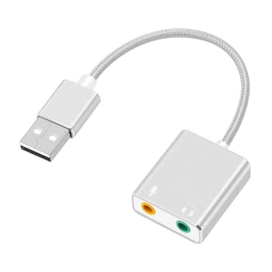 USB-äänisovitin Ulkoinen stereoäänikortti 3,5 mm kuuloke- ja mikrofoniliitäntä