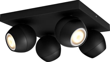 Philips Hue White Ambiance Buckram spottivalot (musta/4x 5,5 W GU10)