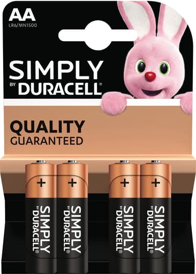 Duracell Simply AA alkaliparistot (4 kpl)