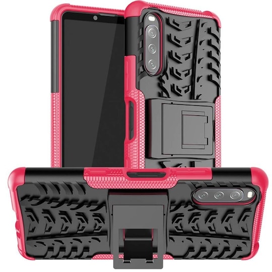 Iskunkestävä Suojakuori kotelo jalustalla Sony Xperia 10 III  - pink