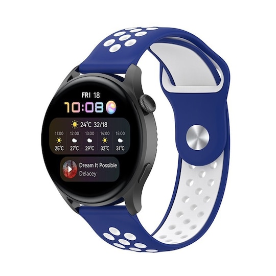 EBN Sport Rannekoru Huawei Watch 3 Pro - Sininen/valkoinen