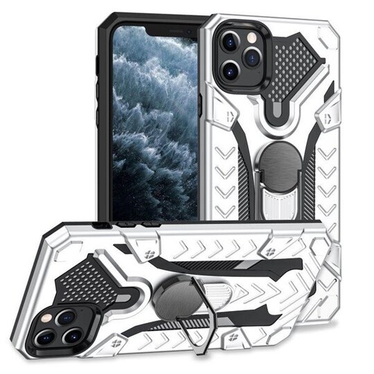 Armor Knight suojakuori pyörivällä tuella iPhone 11 Pro - Hopea