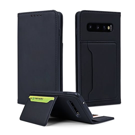 Matkapuhelinkotelo korttitaskulla ja magneettikiinnikkeellä Samsung Galaxy S10+