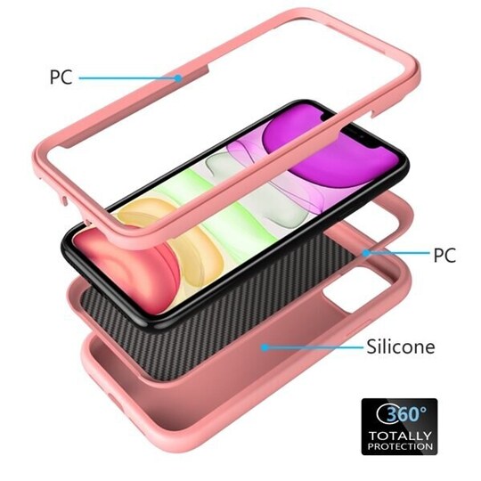 Aaltokuvioitu silikonisuoja iPhone 11 Pro Pinkki