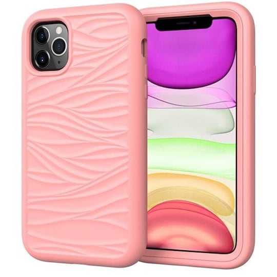 Aaltokuvioitu silikonikuori iPhone 11 Pinkki