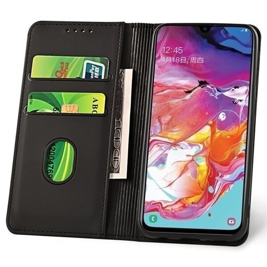 Matkapuhelinkotelo korttitaskulla ja magneettikiinnikkeellä Samsung Galaxy A70