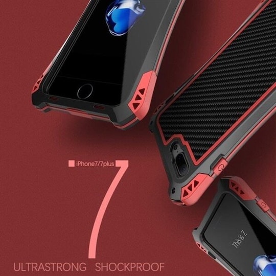 Metallisuoja iskuilta, pölyltä ja vedeltä iPhone 7 Musta