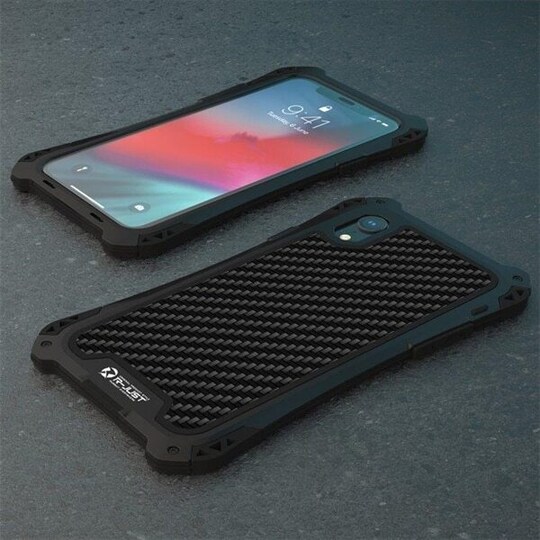 Metallisuoja iskuilta, pölyltä ja vedeltä iPhone XR Musta