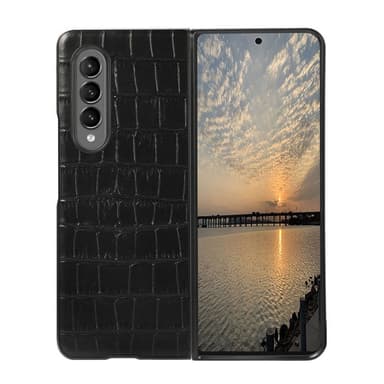 Krokotiilinahkainen kuori Samsung Galaxy Z Fold 3  - musta