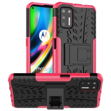 Iskunkestävä Suojakuori kotelo jalustalla Motorola Moto G9 Plus  - p