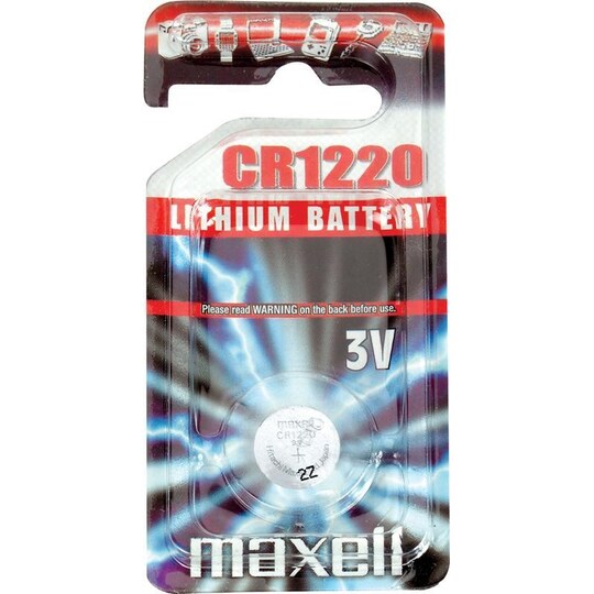 Maxell knappcellsbatteri, CR1220, Lithium, 3V, 1-pack