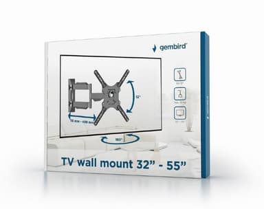 Gembird WM-55RT-05 Premium TV -seinäkiinnike (kääntö ja kallistus), 32 ”-55”, 30 kg, kallistus, musta