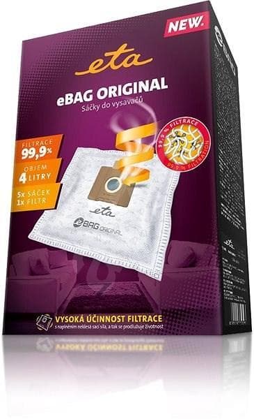 ETA -pölynimuripussit Alkuperäinen ETA960068000 -lisävarustesarja, 5 + mikrosuodatin 155x145 mm kpl, Sopii kaikille ETA-, Gallet -pusseille ja muille (luettelo liitteenä)