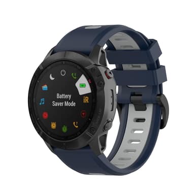 Garmin Fenix 5/6 rannekoru silikoniharmaa / sininen